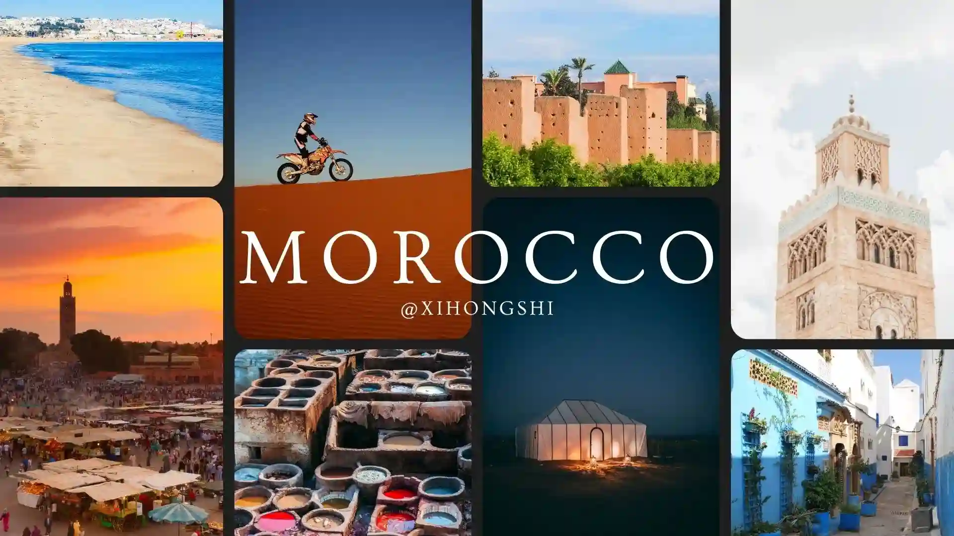 11-day Grand Morocco tour from Marrakech — coast, imperial cities, Atlas and Sahara — alternative view Atlantic coast and imperial cities scenes from the 11-day Grand Morocco tour from Marrakech